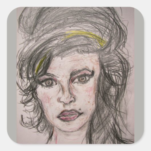 Beehive Girl Quadratischer Aufkleber (Vorderseite)