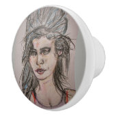 Beehive Girl Walking Keramikknauf (Rechts)