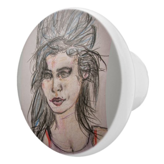 Beehive Girl Walking Keramikknauf (Rechts)