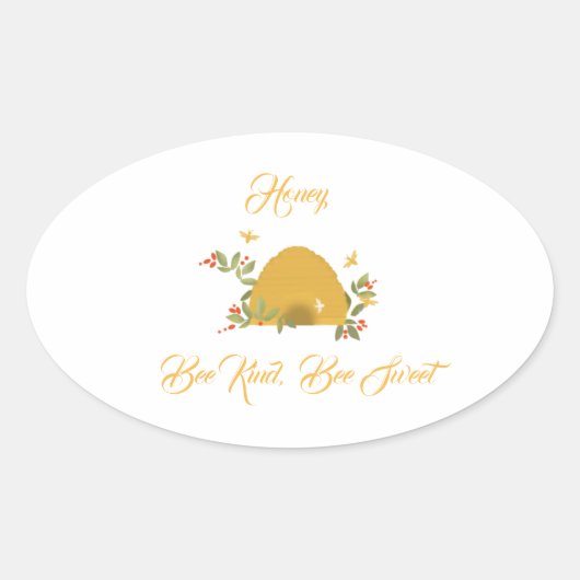 Beehive Honey Labels Ovaler Aufkleber (Vorderseite)