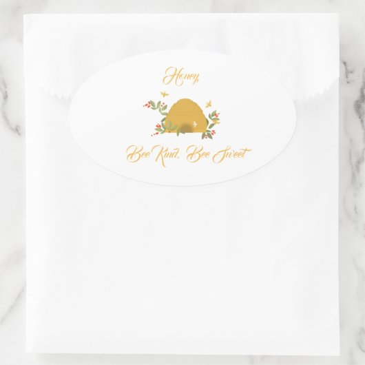 Beehive Honey Labels Ovaler Aufkleber (Tasche)