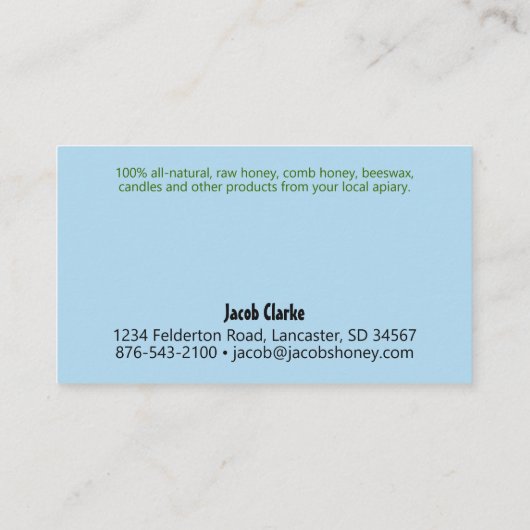 Beehive Honey Light Blue Visitenkarte (Rückseite)