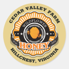 Beehive Sunburst Honey Gold Klassischer Round Stic Runder Aufkleber