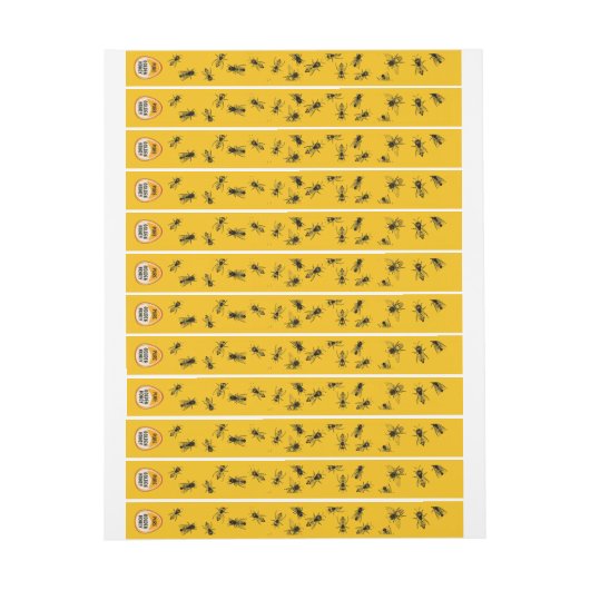 Beehive Tamper-proof Yellow Gold Honey Jar Labels (Bogen)