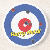 "Beeil dich!" Sandstein Untersetzer - (blau) (Vorne)