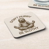 Beeilen Sie sich nicht, ein lautstarker Lebensbera Getränkeuntersetzer (Linke Seite)