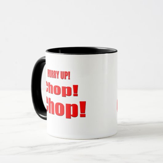 beeilen Sie sich oben Hiebhieb Tasse (Vorderseite Links)