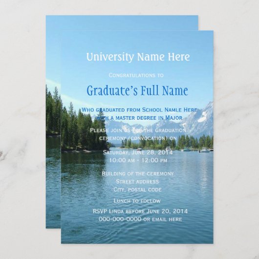 beeindruckende Abschluss-Zeremonie Einladung (Vorne/Hinten)