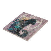 Beeindruckende Blume von Black Cat Jewel Toned Pen Fliese (Seite)