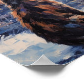 Beeindruckende Katze mit Blick auf das Wasser im W Poster (Ecke)