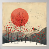 Beeindruckende Kunst, die die Bäume des Sonnengebi Poster (Vorne)