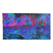 Beeindruckende Landschaft von Dunkelblau und Rotem Kissenbezug (Rückseite-Rechts)