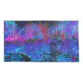 Beeindruckende Landschaft von Dunkelblau und Rotem Kissenbezug (Rückseite-Links)