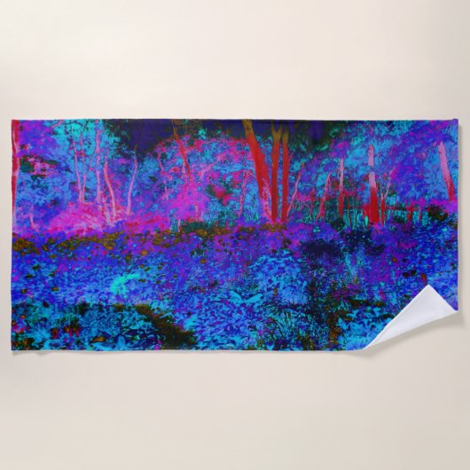 Beeindruckende Landschaft von Dunkelblau und Rotem Strandtuch (Vorderseite)