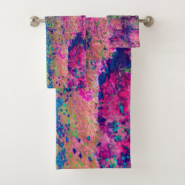 Beeindruckende Lila und heiß rosa Landschaft Badhandtuch Set