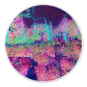 Beeindruckende Lila und heiß rosa Landschaft Keramikknauf (Vorderseite)