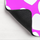 Beeindruckende rosa Mousepad mit großen weißen Her (Ecke)