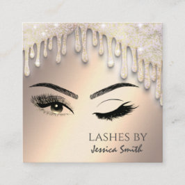 Beeindruckende, schicke Goldglatter-Tropfen machen Quadratische Visitenkarte