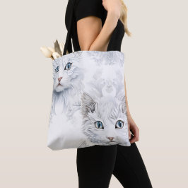 BEEINDRUCKENDE WEISSE KATZEN MIT BLAUEN AUGEN TASCHE