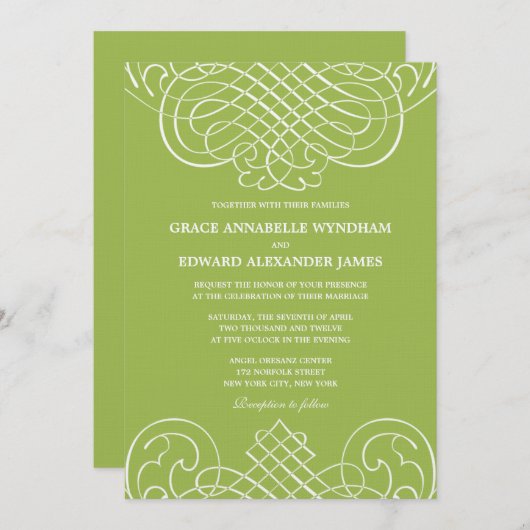 Beeindruckende Wirbel zum Hochzeitsempfang Einladung (Vorne/Hinten)