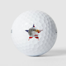 Beeindruckender Adler, die amerikanische Flagge, P Golfball