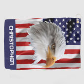Beeindruckender Adler, die amerikanische Flagge, P Golfhandtuch (Horizontal)