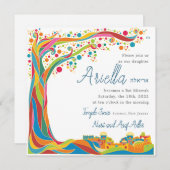 Beeindruckender bunter Baum des Lebens in Jerusale Einladung (Vorne/Hinten)