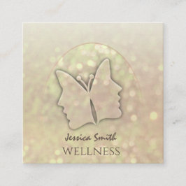 Beeindruckender, eleganter Girl-Gesichtsschmetterl Quadratische Visitenkarte