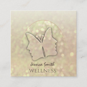 Beeindruckender, eleganter Girl-Gesichtsschmetterl Quadratische Visitenkarte