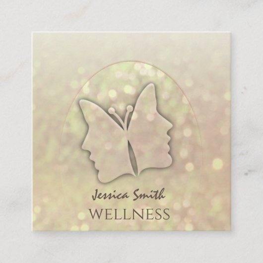 Beeindruckender, eleganter Girl-Gesichtsschmetterl Quadratische Visitenkarte (Vorderseite)