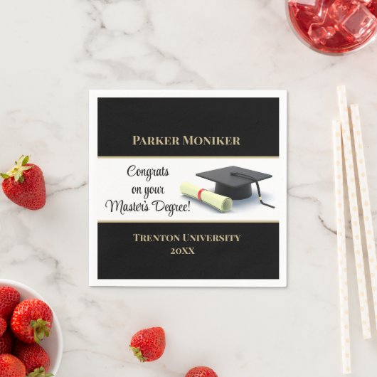 Beeindruckender Master-Abschluss! Abschluss Serviette (Beispiel)