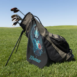 beeindruckender, realistischer Schädel, Golfhandtuch