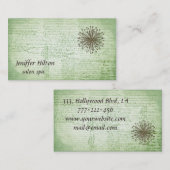 Beeindruckender romantischer Vintager Drehleuchter Visitenkarte (Vorne/Hinten)