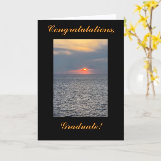 Beeindruckender Sonnenuntergang, Gratulation Gradu Karte (Gelbe Blume)