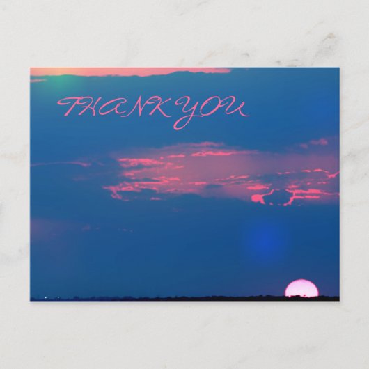 Beeindruckender Sonnenuntergang vom Meer Danke Pos Postkarte (Vorderseite)