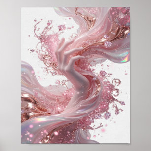 Beeindruckendes Silber ABSTRACTE KUNST Abstrakte G Poster
