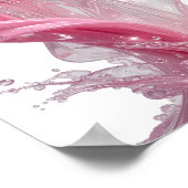 Beeindruckendes Silber PINK LIQUID FLOW Design Poster (Ecke)