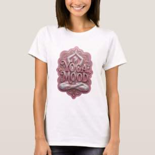 Beeindruckendes Silber YOGA MOOD Slogan T-Shirt