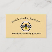 BEEKEEPER APIARY Visitenkarte Hexagon und Biene (Vorderseite)