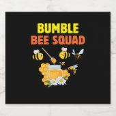 Beekeeper Art Bumble Bee Squad 2 Schaumweinetikett (Einzelnes Label)