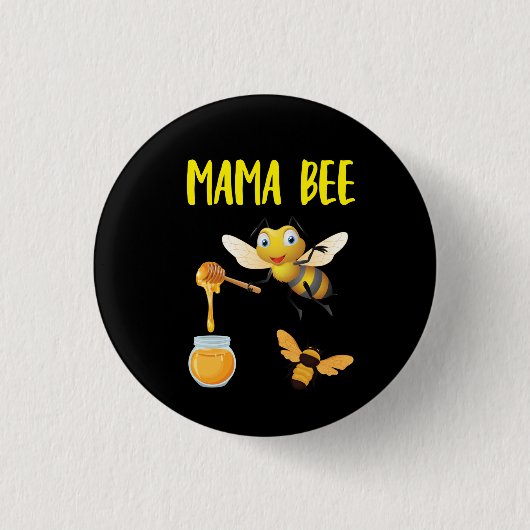Beekeeper Art Mama Bee Button (Vorderseite)
