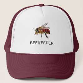 BEEKEEPER BEE LOGO. PERSÖNLICH MIT NAME/APIER TRUCKERKAPPE