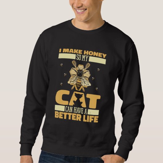 Beekeeper Cat Bee Honey Honeycomb Beekeeping Sweatshirt (Vorderseite)