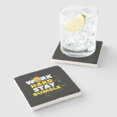 Beekeeper Gift | Bee Work Hard Stay Bumble Steinuntersetzer (Seitenansicht)
