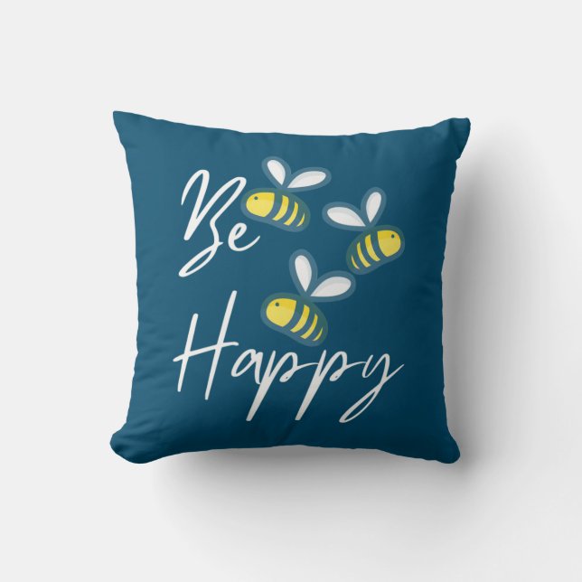 Beekeeper Gift | Beekeeper Be Happy Kissen (Vorderseite)