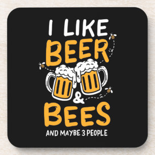 Beekeeper Gift I Like Beer And Bees Getränkeuntersetzer