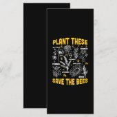 Beekeeper Gift | Plant These Save The Bees Menükarte (Vorne/Hinten)
