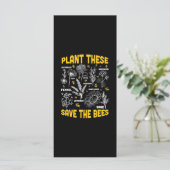 Beekeeper Gift | Plant These Save The Bees Menükarte (Stehend Vorderseite)