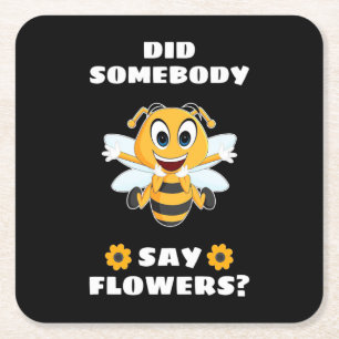 Beekeeper hat jemand gesagt, Blume Rechteckiger Pappuntersetzer