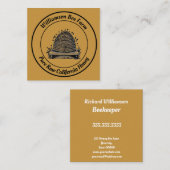 BeeKeeper Honey Apairist Vintages Hive Design Quadratische Visitenkarte (Vorne/Hinten)